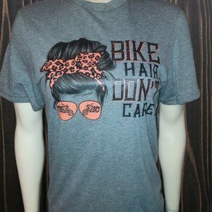 Bike hair don't care, motorcycle tshirt